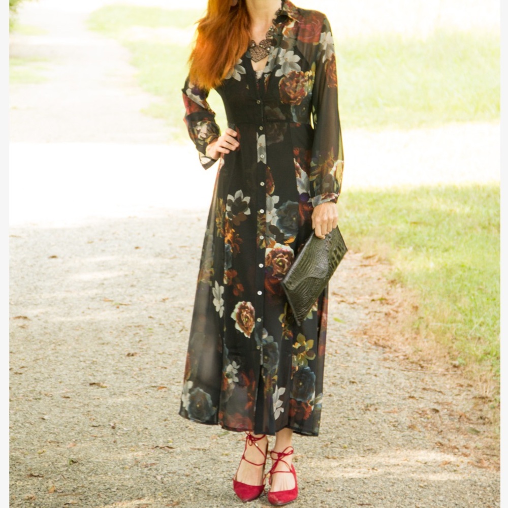 Soft Surroundings PM Floral Sheer
Duster & Slip Dress 2pc Set Style
3B06Maxi NWT